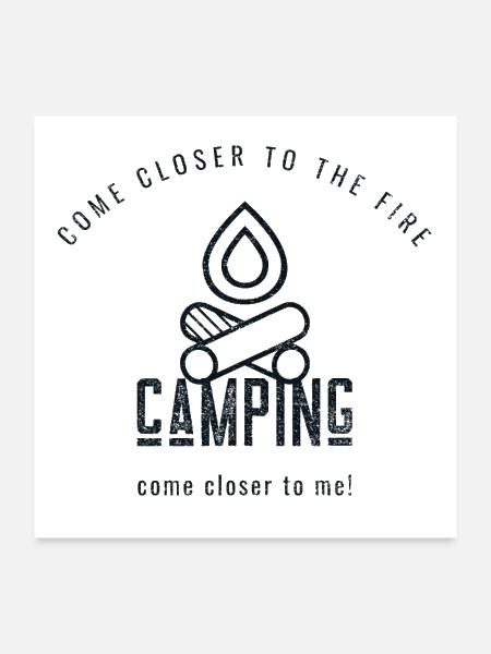 Funny camping t-shirt - Poster 24x24 - white - Front