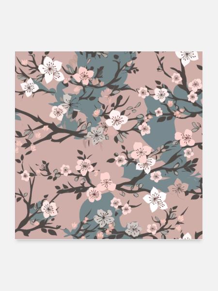 Cherry Blossom - Poster 24x24 - white - Front