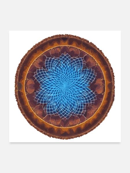 A floral fractal pattern colorful and bright - Poster 24x24 - white - Front