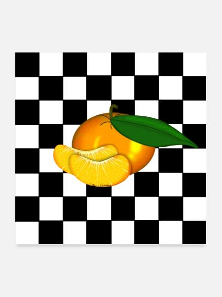 TANGERINE ON CHECKERS - Poster 24x24 - white - Front