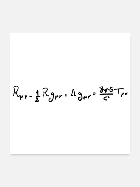 handwritten general relativity field equation - Poster 24x24 - white - Front