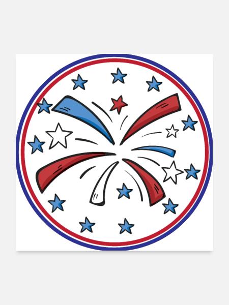 4th of july usa america independence Day - Poster 24x24 - white - Front