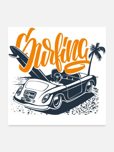 Surfing collection - Poster 24x24 - white - Front