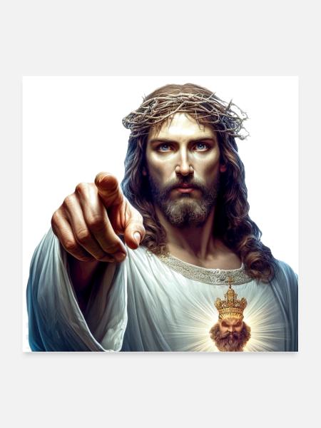 Jesus Christ the Lord who forgives sins - Poster 24x24 - white - Front