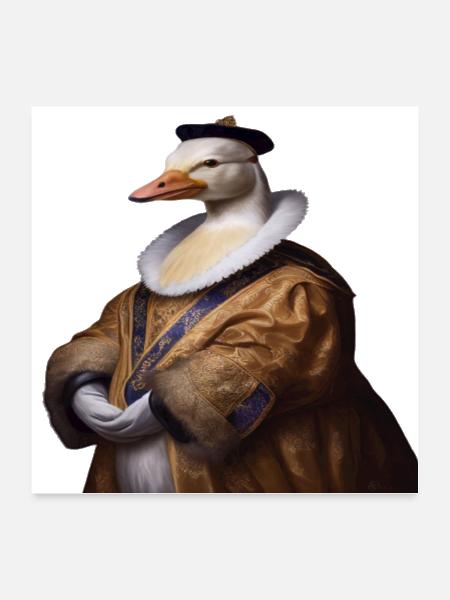 Duck tshirt - Poster 24x24 - white - Front