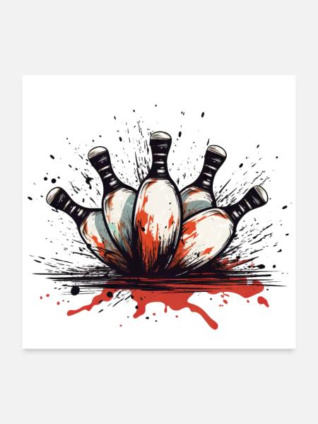 Bowling pins - Poster 24x24 - white - Front