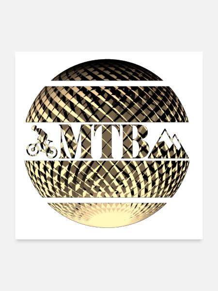 MTB gold Mountainbike design for mountainbikers - Poster 24x24 - white - Front