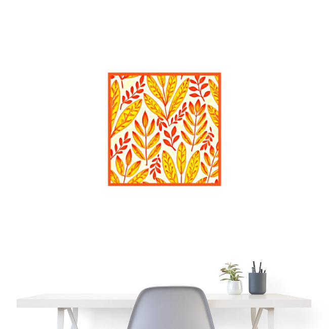 Colorful Vibrant Foliage Mosaic Leaves Pattern