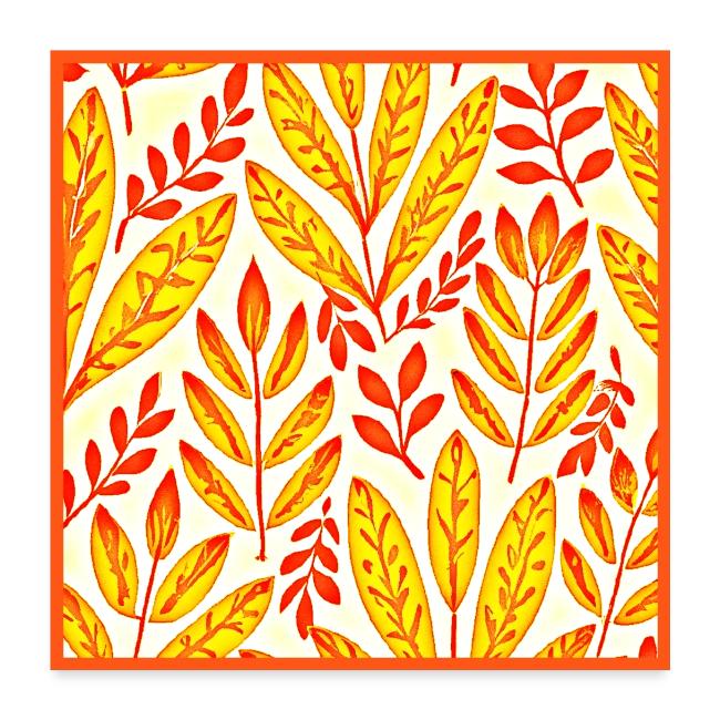 Colorful Vibrant Foliage Mosaic Leaves Pattern