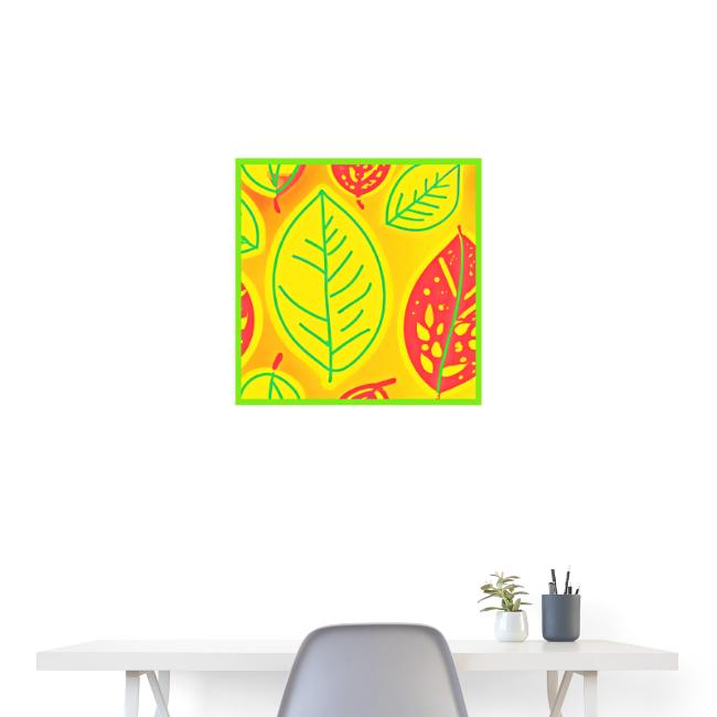 Vivid Colorful Leaves Elegance Art