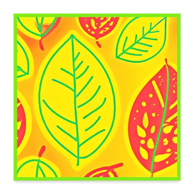 Vivid Colorful Leaves Elegance Art