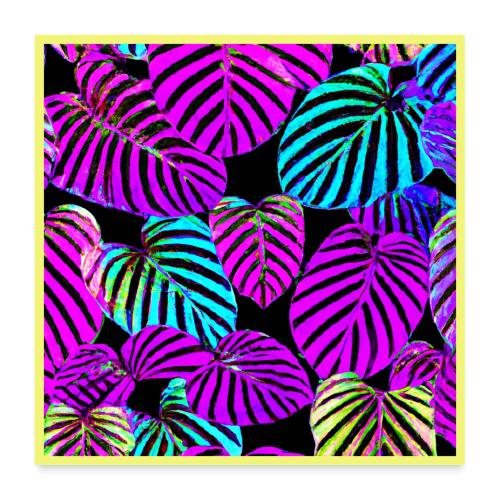 NeonLeaf Harmony Vibrant Pattern - Poster 24x24