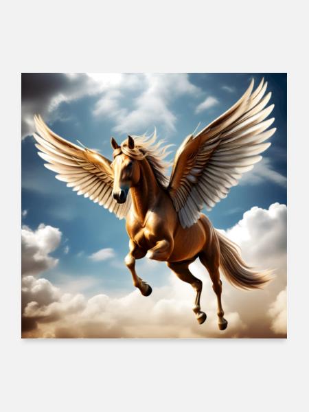 Pegasus with Vital Energy - Poster 24x24 - white - Front