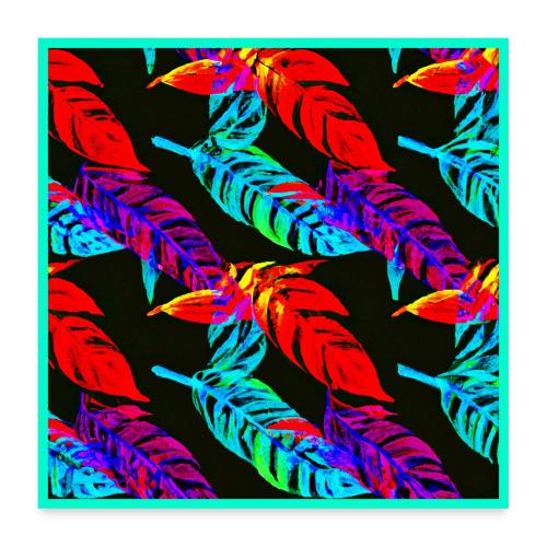 Neon Luminous Foliage Elegance - Poster 24x24