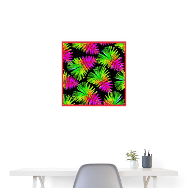 Elegant Leaf Pattern Neon Vibes