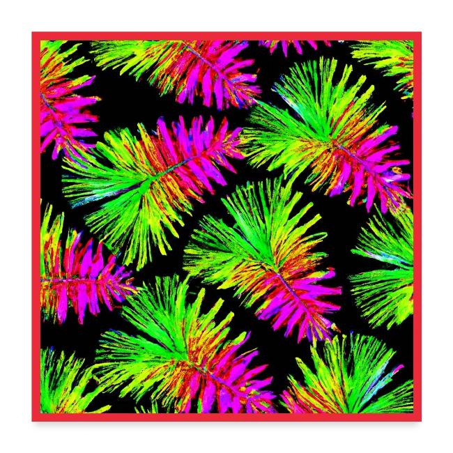 Elegant Leaf Pattern Neon Vibes
