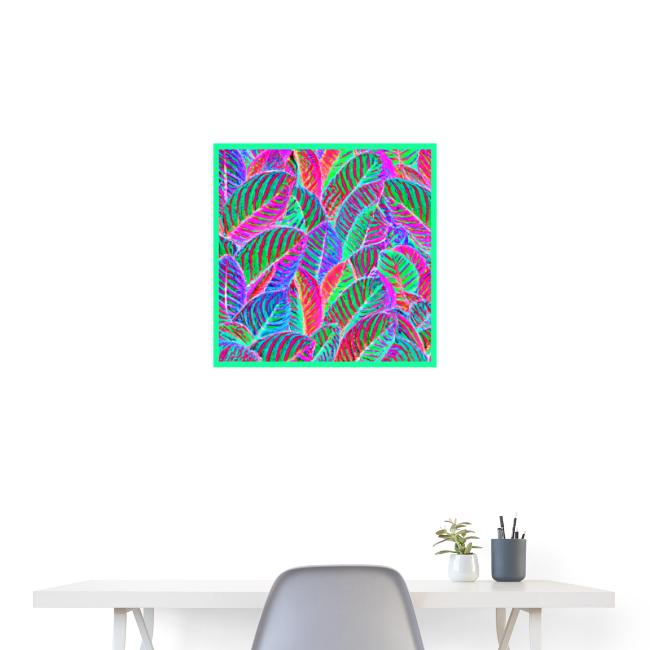 Elegant Leaf Pattern Neon Vibes