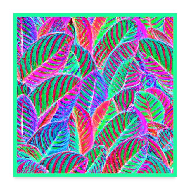Elegant Leaf Pattern Neon Vibes