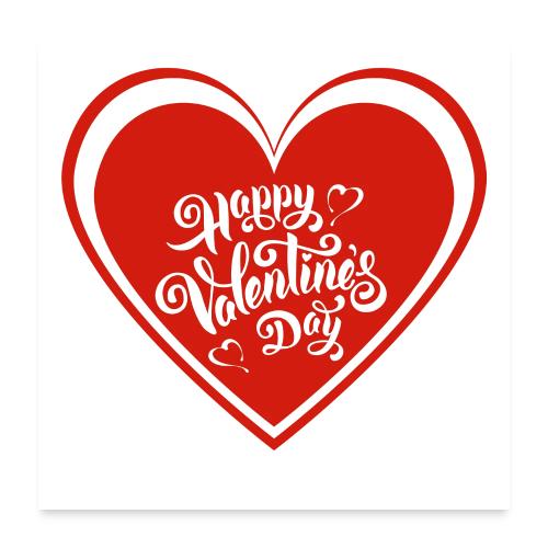Hearts Love February Valentine's Day February 14 - Poster 24x24