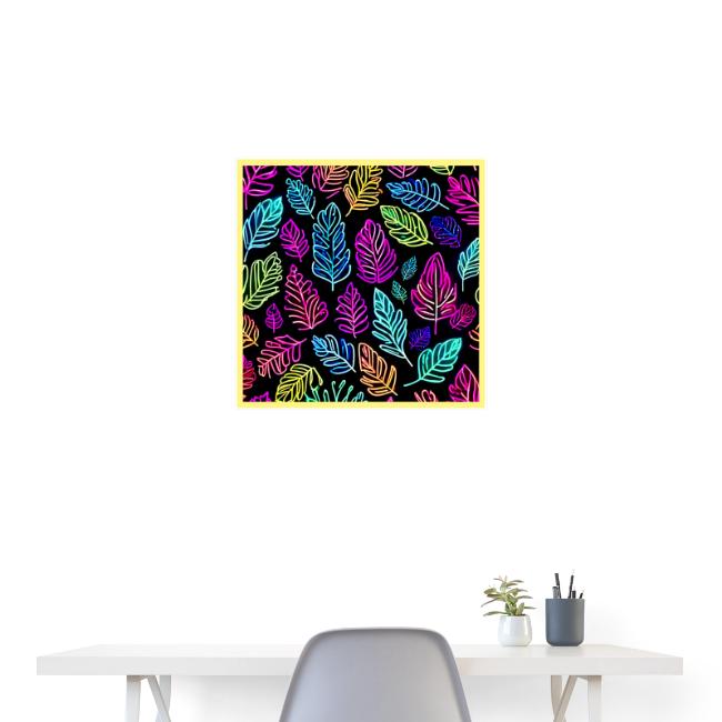Luminous Foliage Tapestry: Neon Leaves Symphony