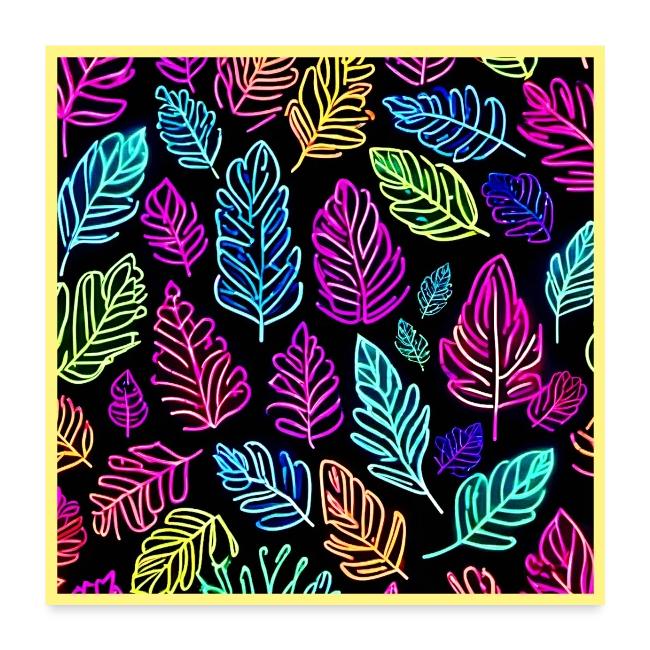 Luminous Foliage Tapestry: Neon Leaves Symphony