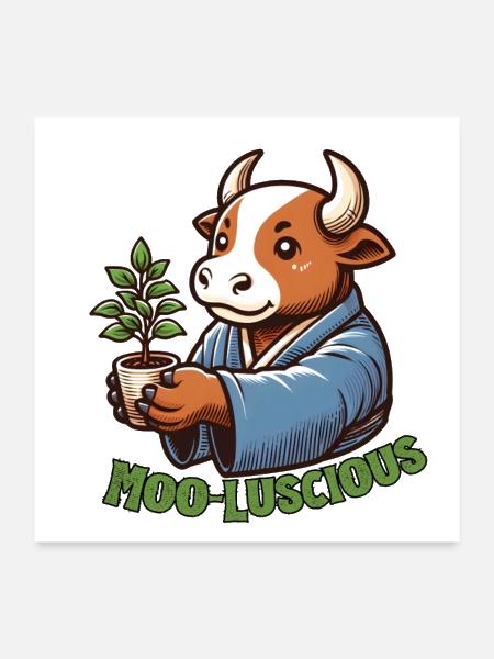 Gardening bull - Poster 24x24 - white - Front