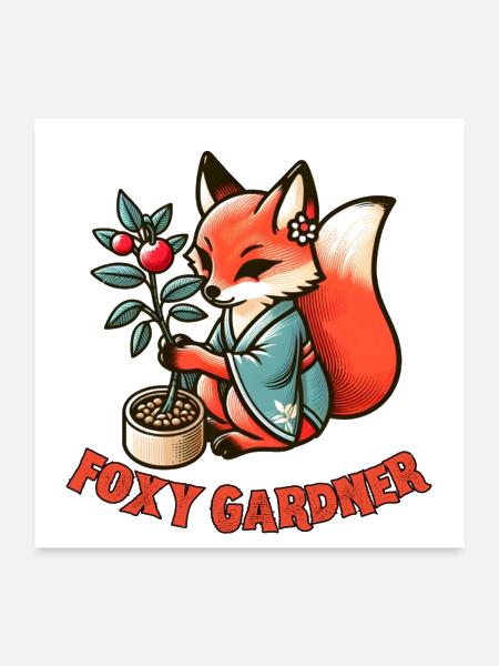 Gardening gift ideas for fox lovers - Poster 24x24 - white - Front