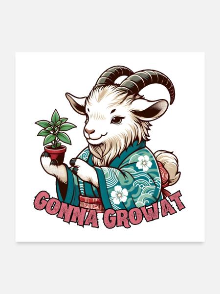 Gardening goat - Poster 24x24 - white - Front