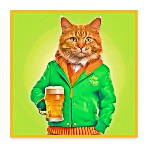 Irish Day Cat: Stylish Jacket Swagger - Poster 24x24