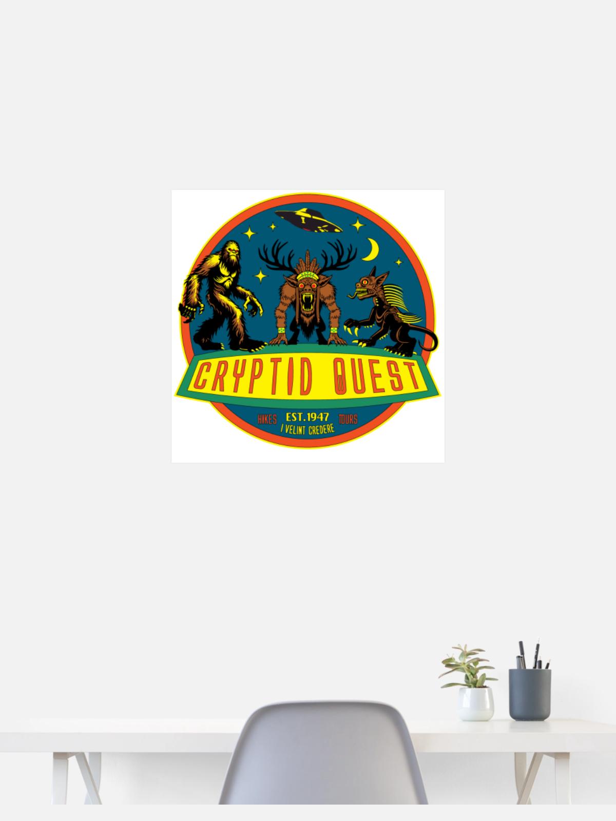 Cryptid Quest - Poster 24x24 - white - Front