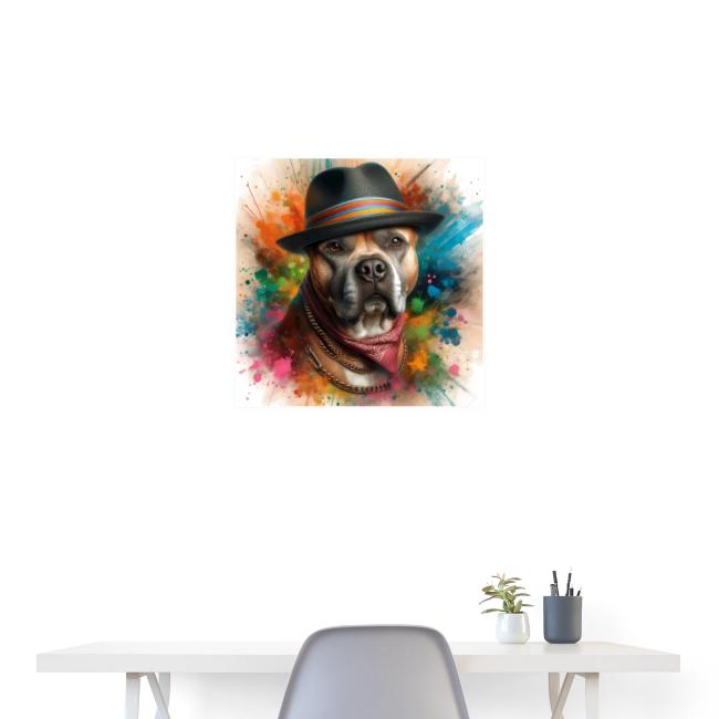 Cute Pitbull Paint Splash Art