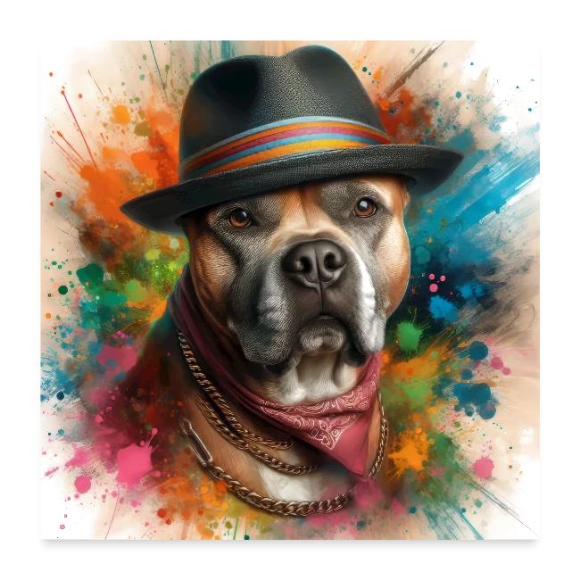 Cute Pitbull Paint Splash Art