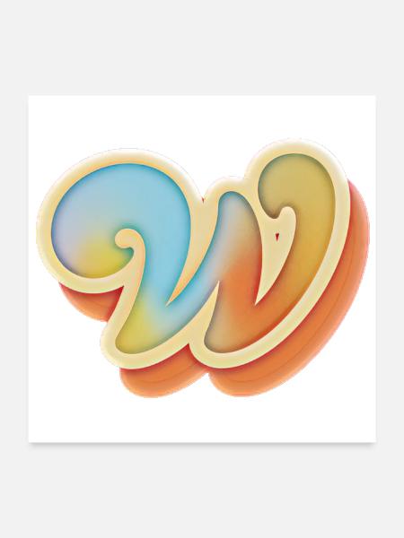 Letter collection: W - Poster 24x24 - white - Front