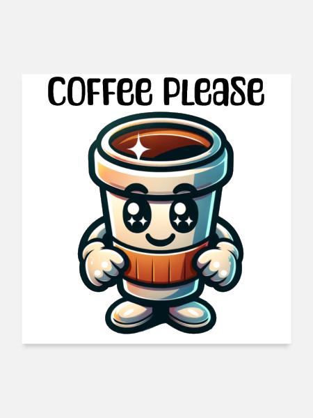 coffee please - For all the coffee lovers - Poster 24x24 - white - Front