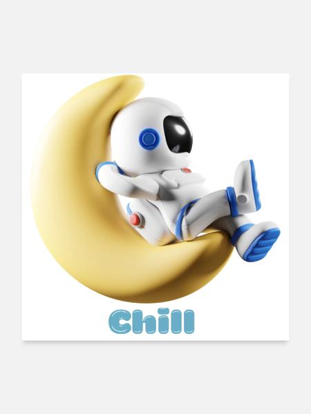 « Let’s Chill T-Shirt - Adorables cadeaux super mignons » - Poster 24 x 24 po - blanc - Devant