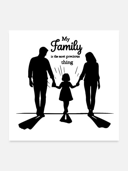 funny family quote My family is the most precious - Poster 24x24 - white - Front