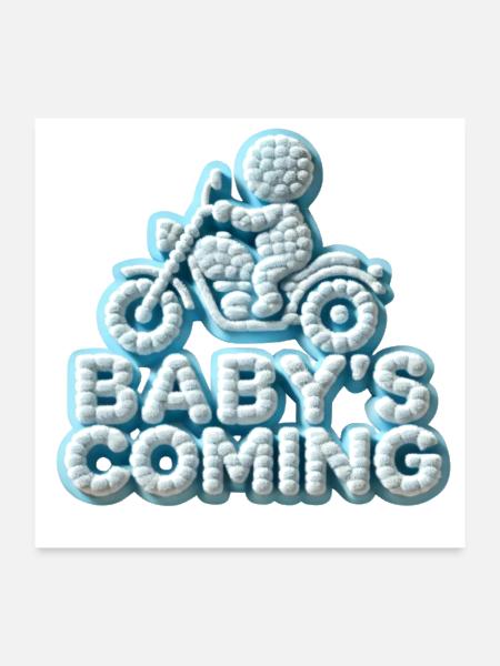 Baby's Coming Announcement Design - Poster 24x24 - white