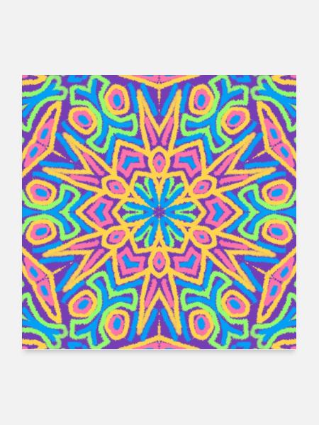 beautiful bright color geometric mandala - Poster 24x24 - white - Front