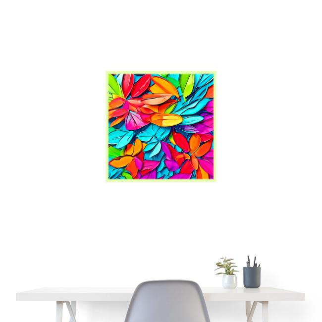 Vibrant Abstract Leaf Art