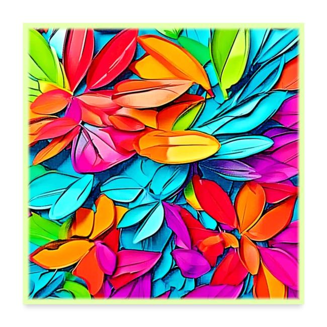 Vibrant Abstract Leaf Art