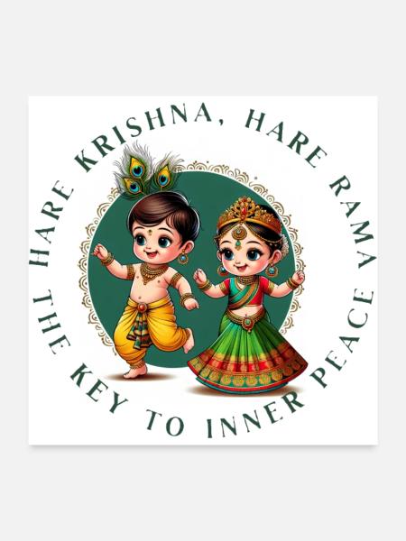 Radha Krishna - Poster 24x24 - white - Front