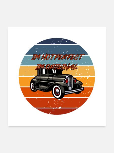 retro car - Poster 24x24 - white