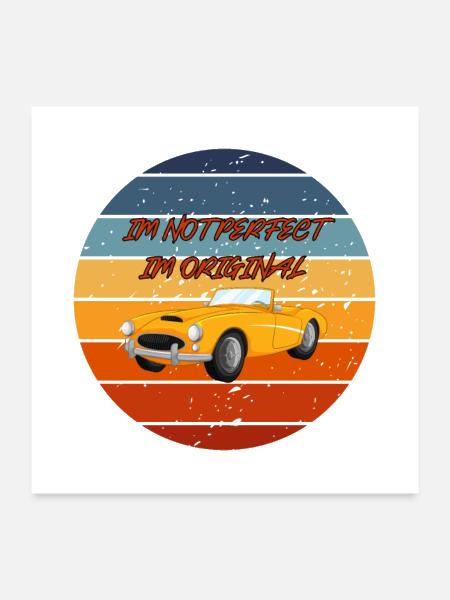retro car - Poster 24x24 - white