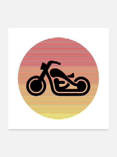 retro motorbike - Poster 24x24 - white