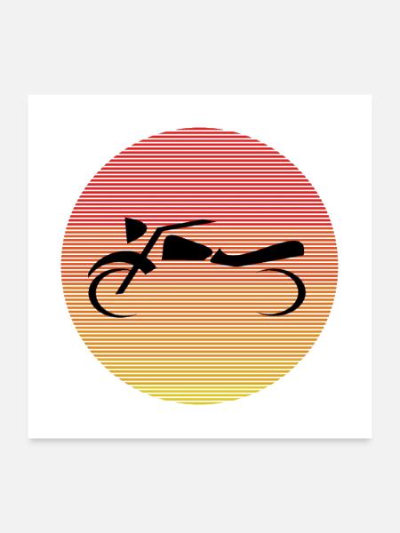 retro motorbike - Poster 24x24 - white