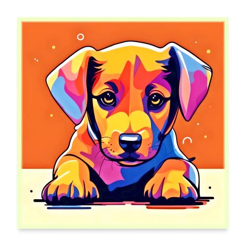 Colorful Puppy Art - Poster 24x24