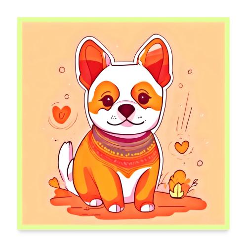Cute Corgi Cartoon - Poster 24x24