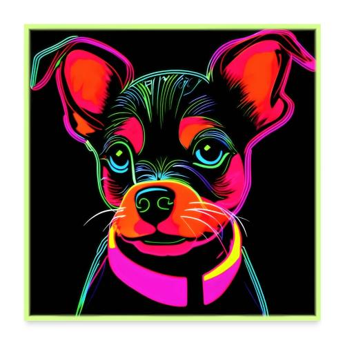 Neon Canine Puppy Art - Poster 24x24