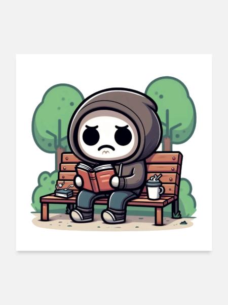 Grim Reader - Poster 24x24 - white - Front