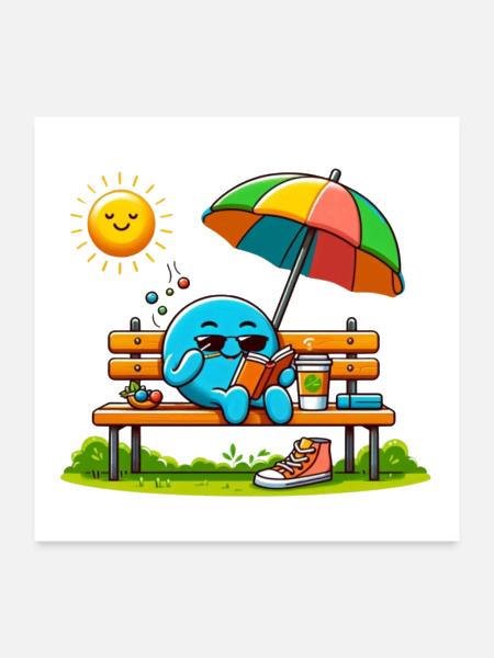 Reading Under the Sun - Poster 24x24 - white - Front